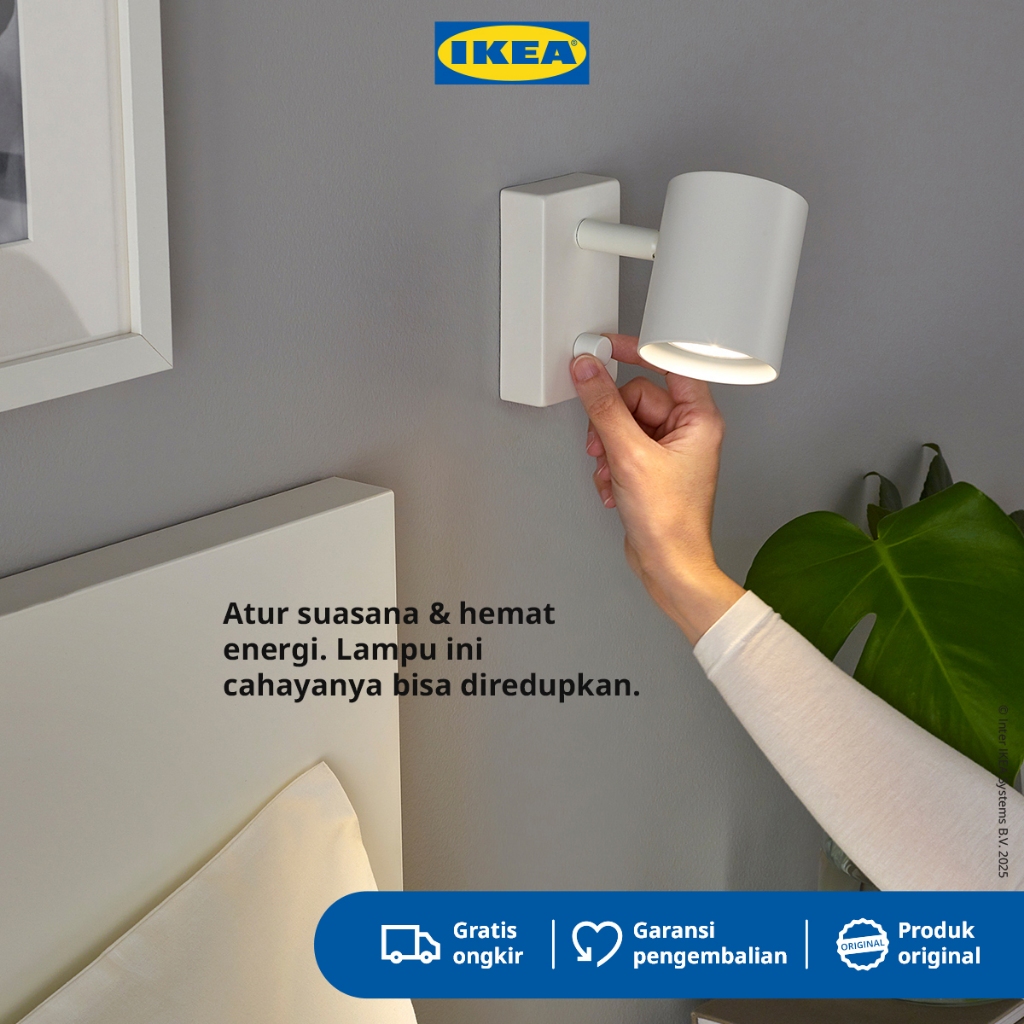 IKEA NYMANE Lampu Dinding / Lampu Baca Putih Minimalis