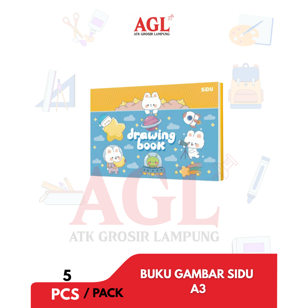 

SIDU - (5pcs) DRAWING BOOK SIDU / BUKU GAMBAR SIDU ukuran A3 isi 5 buku/pack - Grosir