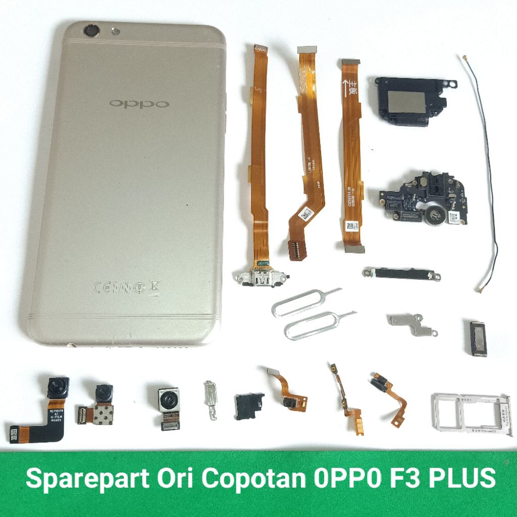 Sparepart Copotan Oppo f3 Plus Second Original  Speaker telinga  Buzer speaker bawah  1 set kamera d