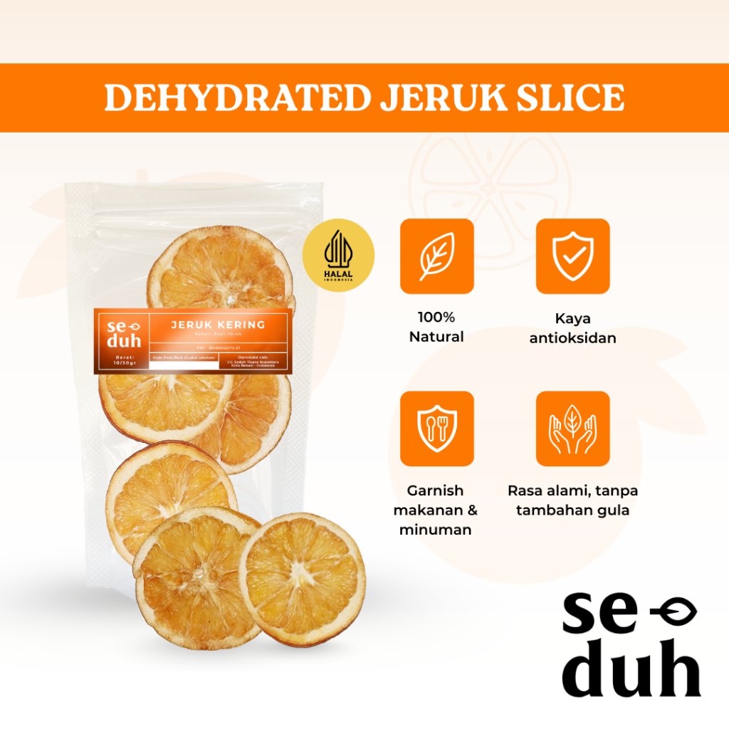 

Seduh Dehydrated Orange Slice / Buah Jeruk Kering / Dehydrated Fruit