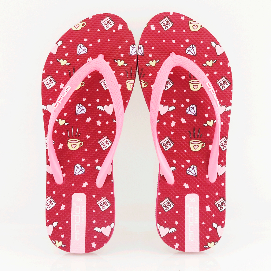 NEW EDITION Ando Love Dark Fuschia/Pink  - Sandal Wanita