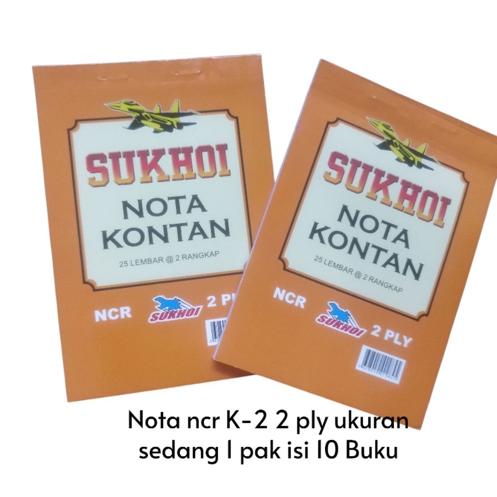 

[ harga grosir ] 1pak 10 buku nota ncr K-2 merk Sukhoi / nota rangkap 2 ukuran sedang harga grosir