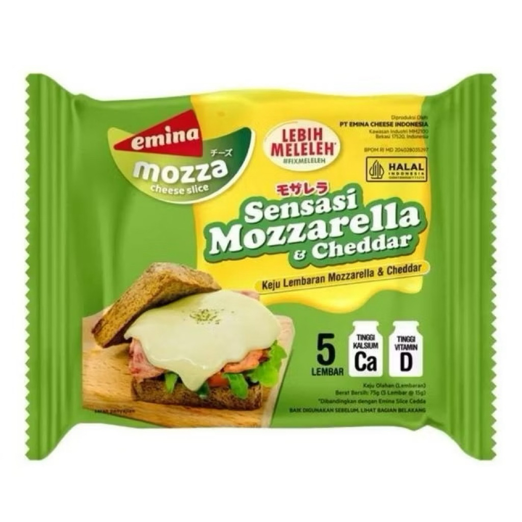 

Emina Slice Mozza Cheddar Cheese isi 5 x 15gr