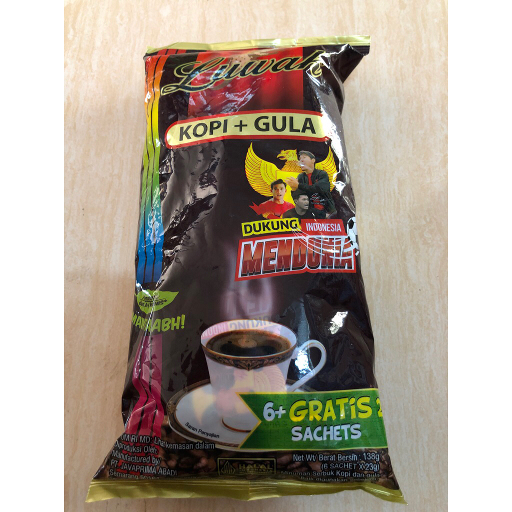 

Luwak kopi & gula, 6+gratis 2 sacheets