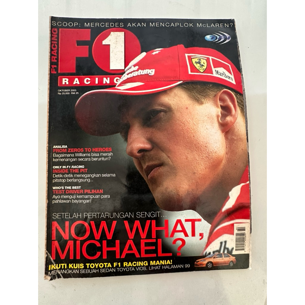 MAJALAH BEKAS - MAJALAH F1 RACING. MICHAEL SCHUMACHER OKTOBER 2003 ( BEKAS )