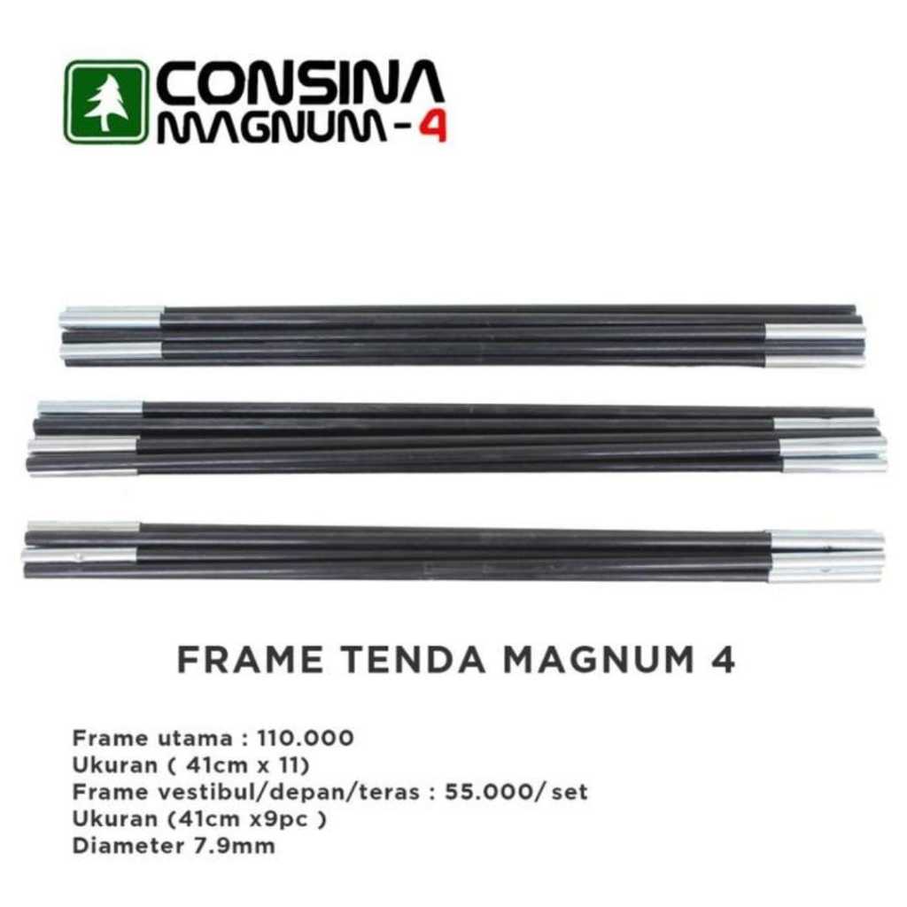frame fiber tenda consina magnum 4 warna hitam