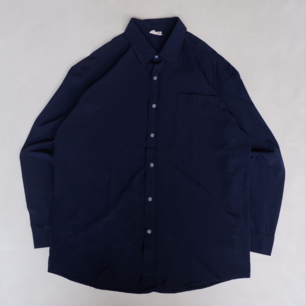 jean money kemeja panjang navy polos
