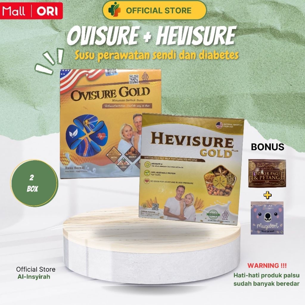

HEVISURE GOLD Paket 2 Minuman Susu Nabati & Ovisure Isi 12 Sachet
