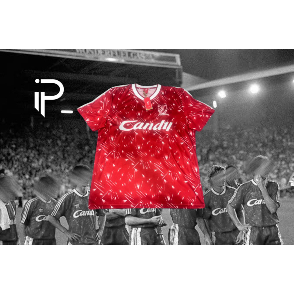 Jersey Baju Bola Liverpool Candy Retro 89-91 Original
