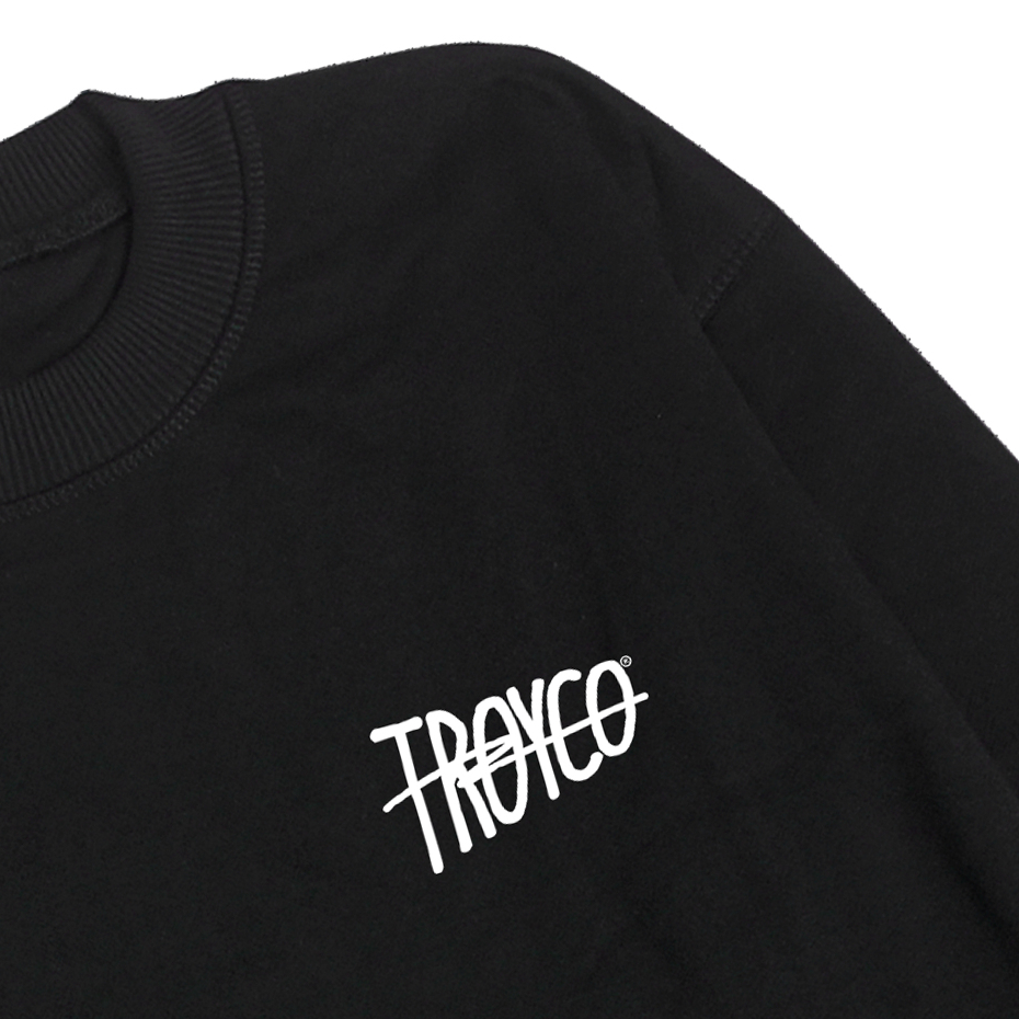 Troy Company Sweater Crewneck Black Surging - Sweater Hitam SW 3229