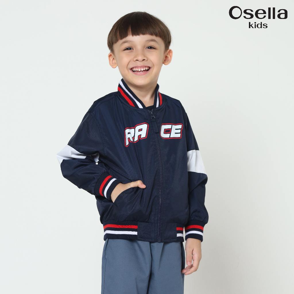 Osella Race Varsity Jacket In Navy 1261500159 | Jaket Parasut Anak Laki Laki