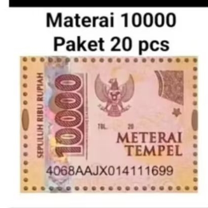 

Materai 10.000 paket 20pcs