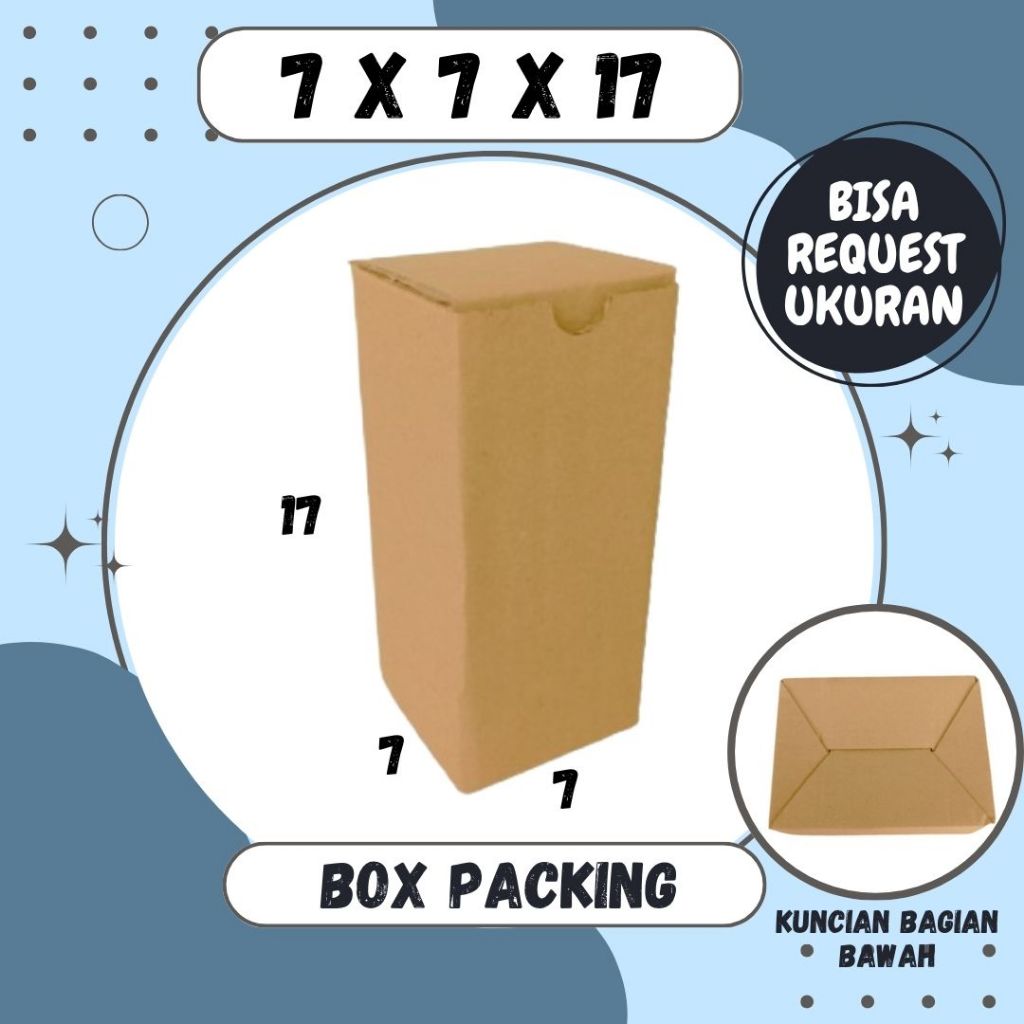 

Kardus 7x7x17 Box Packing A0 Karton Dus Botol Jamu Kotak Olshop Kemasan Souvenir Madu Kardus Balap