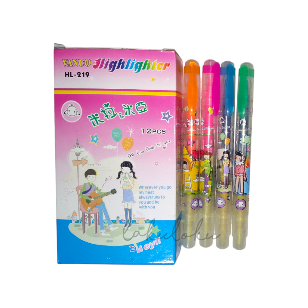 

(1 PCS) Stabilo Pen / Highlighter Pen 2 Warna Vanco HL-219