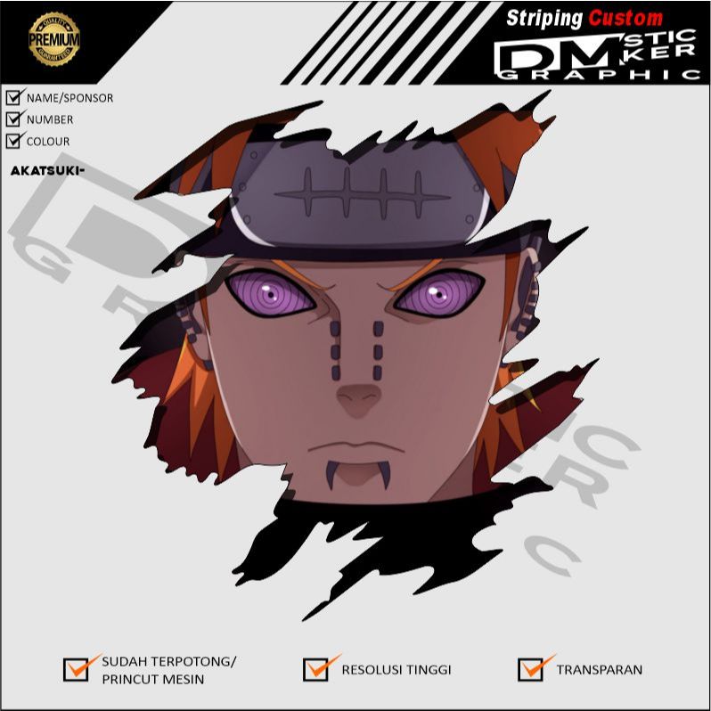 

Sticker Vynil Anime Naruto Stiker Sudah Printcut Siap Tempel KODE AKATSUKI
