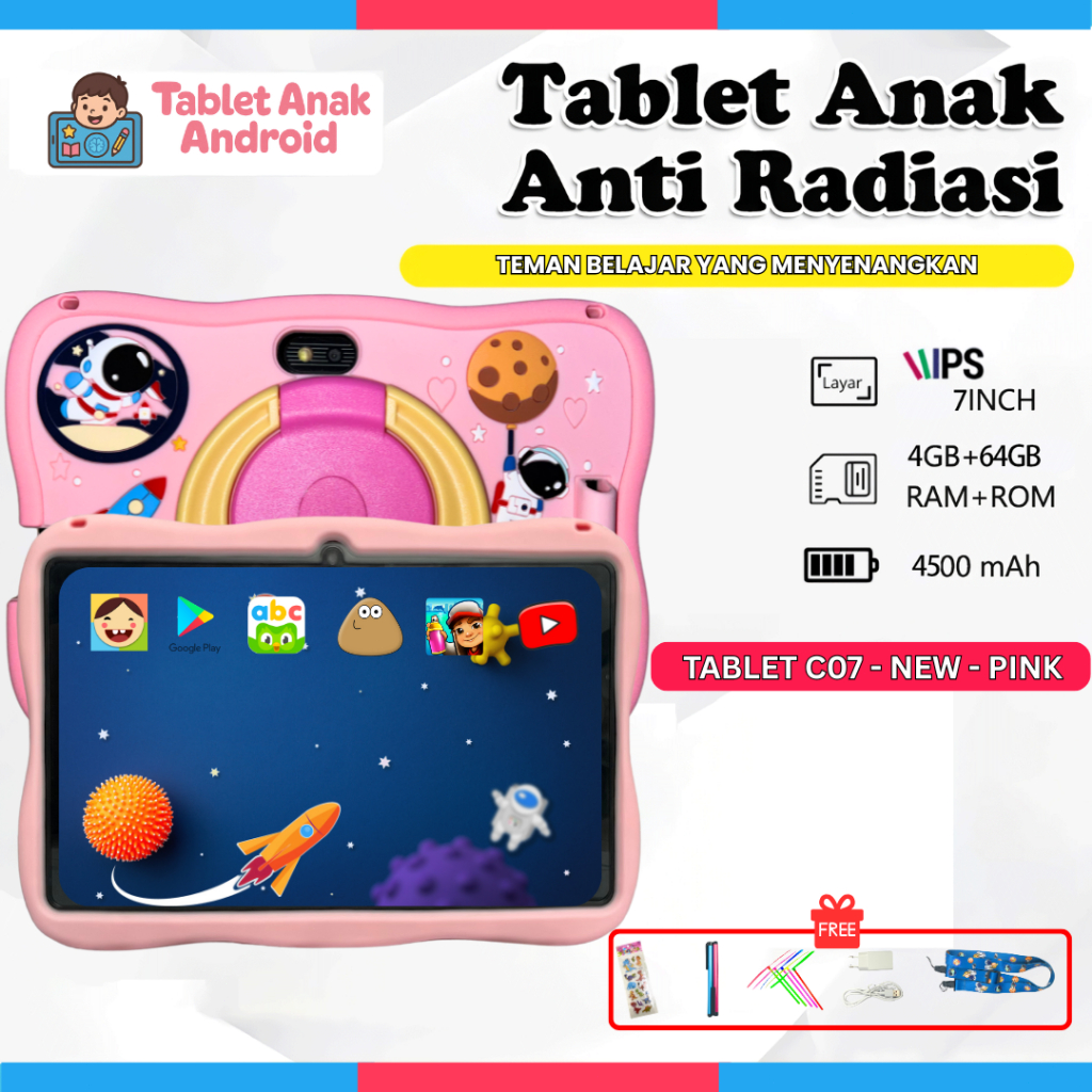 Tablet Anak Android Aipet Anti Radiasi 8 Inci 4/64GB Belajar Edukasi Layar 7 Inch 8 Inch