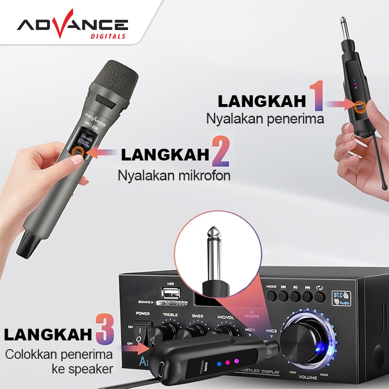 NEW Advance Microphone Wireless MIC-209 UHF Wireless Microphone Mic Wireless Karaoke Mic Karaoke