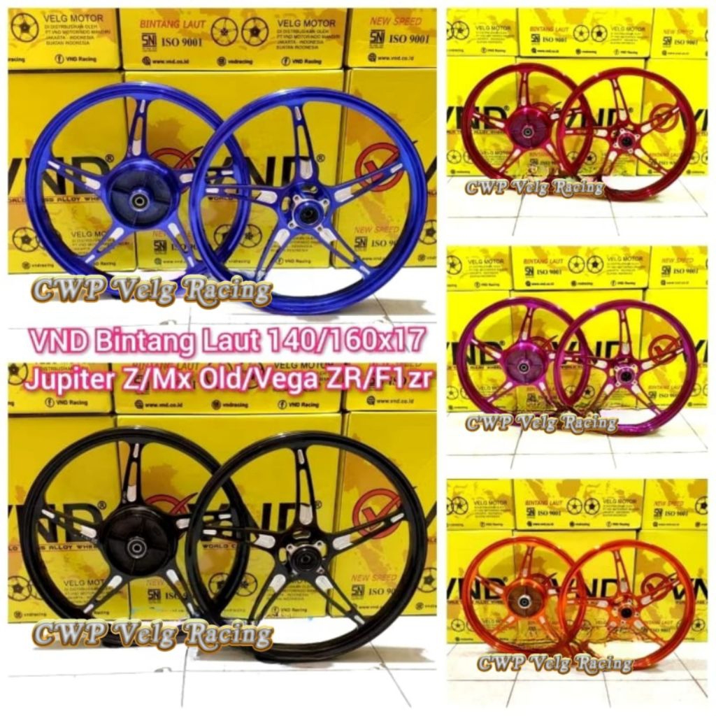 Velg VND Jupiter Z Z1 Jupiter Mx Old Vega ZR F1ZR VND Bintang Laut ukuran 140/160x17 ring 17