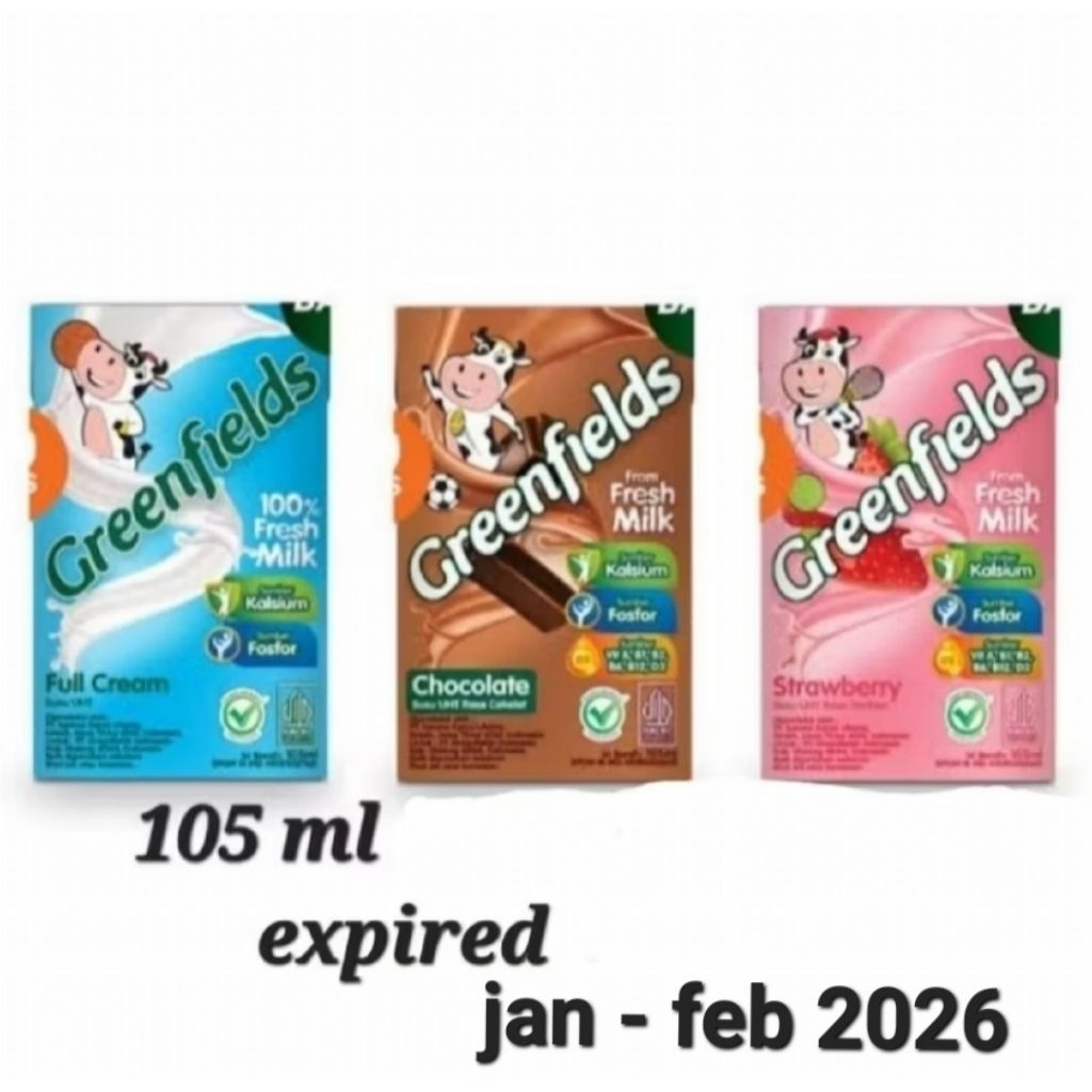 

SUSU GREENFIELDS UHT 1 DUS 40X105ML,ECER,FULL CREAM,CHOCOLATE,STRAWBERRY only gosend