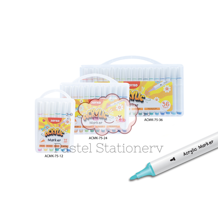 

Acrylic Paint Marker Joyko ACMK-75 12 24 36 Color - Spidol Permanent Cat Akrilik Permanen Warna