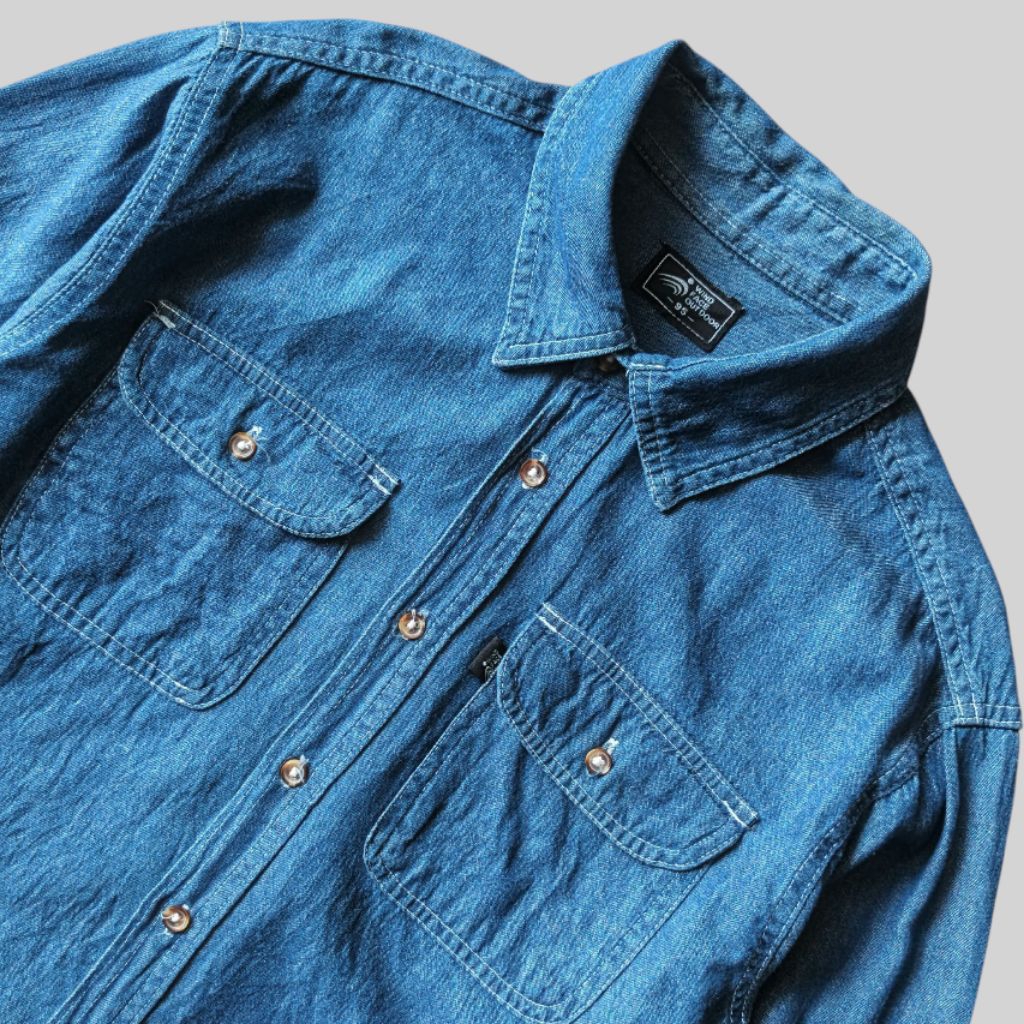 Kemeja denim outdoor wind face