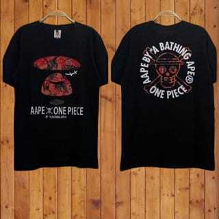 Kaos Pria/Wanita Unisex  Aape x One Piece Premium  Cotton Combed