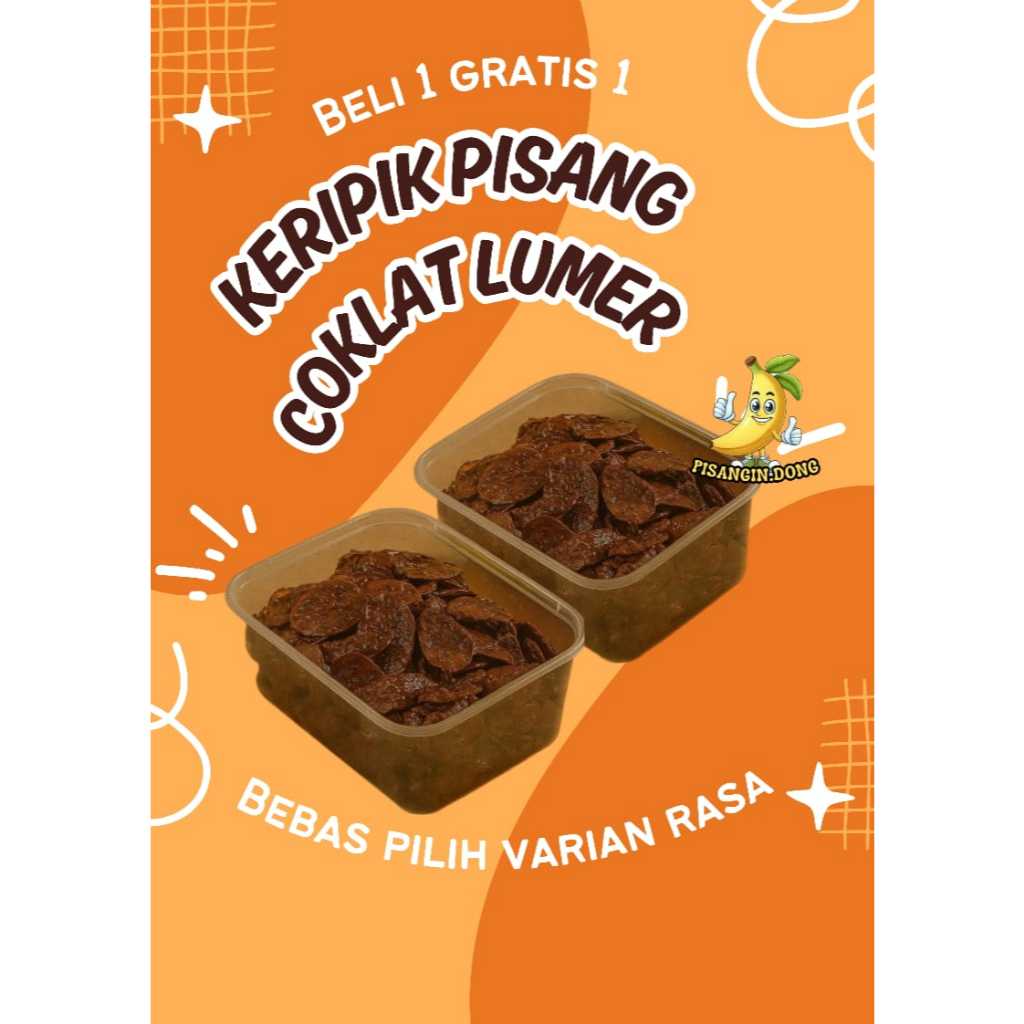 

(BELI 1 GRATIS 1) Keripik Pisang Coklat Lumer 300 gram By Pisangin Dong