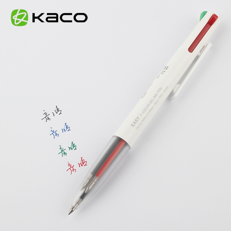 

Kaco EASY 4 in 1 Multifunction Gel Pen Pena Pulpen Bolpoin 0.5mm 1 PCS - K1041 (Black Blue Red Green Ink) - White