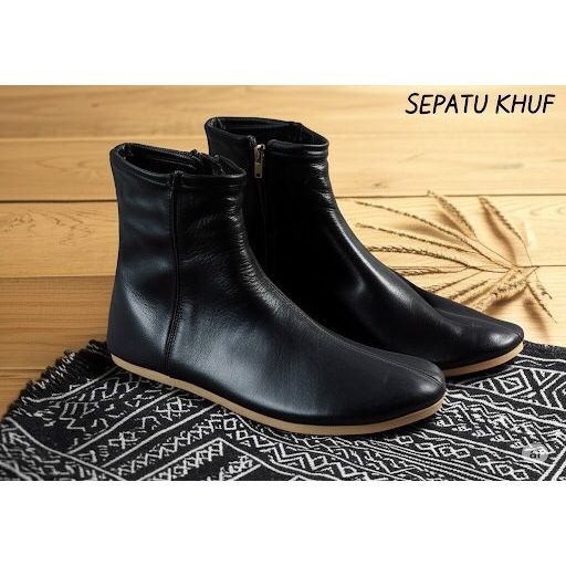 Sepatu Khuf Kulit Asli – Hitam Elegan & Elastis