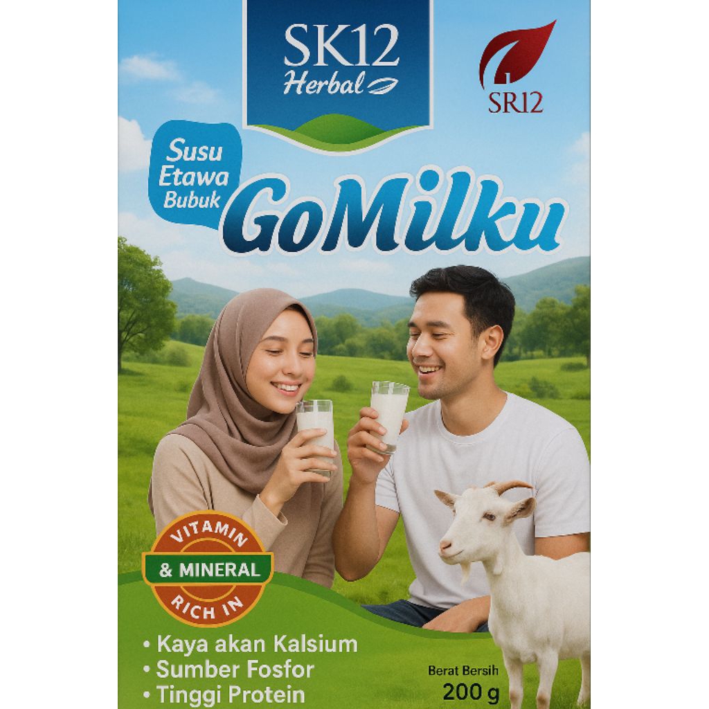 

SR12 GoMilku susu kambing Etawa bubuk 200g-rasa coklat,vanila, strowbery susu Etawa kaya kalsium & protein