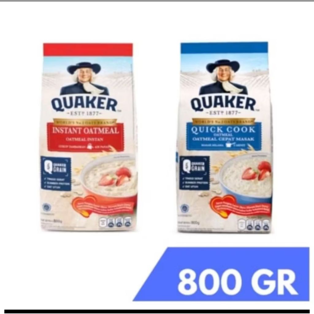 

Quaker Oat Quick Cook Biru 800 gram / instant Merah Oatmeal Sereal 800gram