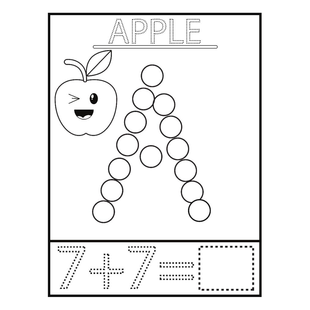 

Lembar kerja anak sekolah TK SD mewarnai huruf kapital penjumlahan dan nama benda
