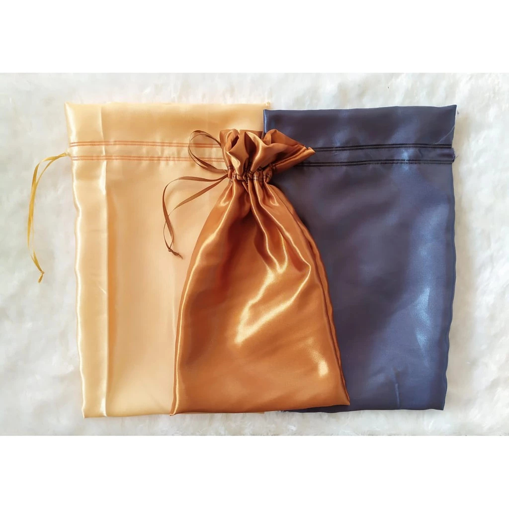 

[GROSIR 20 PCS] Kantong Serut Tas Parcel Satin Silk Premium Bahan Halus