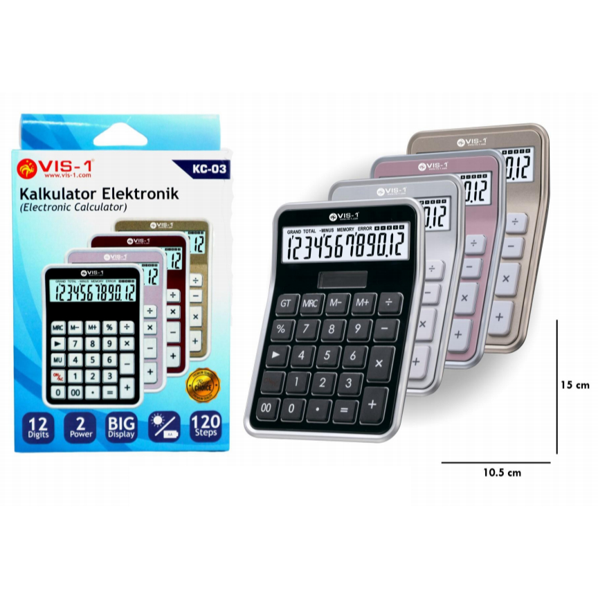 

Kalkulator 12 Digits KC-03 VIS-1 / Kalkulator Hitung