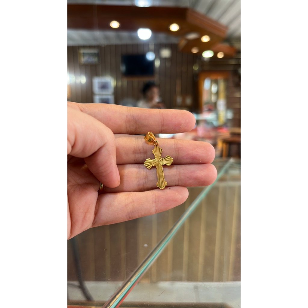 Mainan Kalung Emas 16k Model Salib