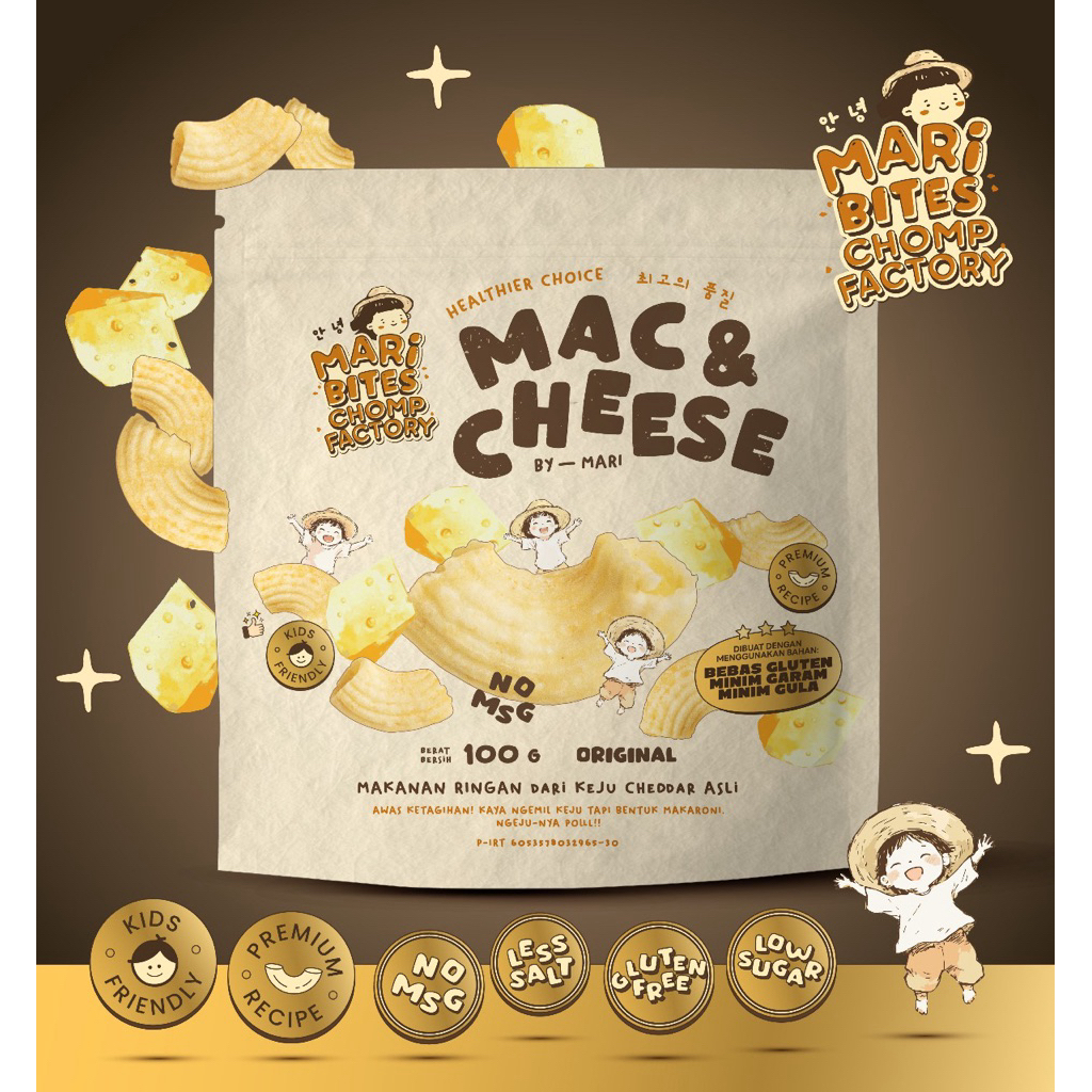 

PREMIUM No MSG Mari Bites Chomp Factory Makaroni Keju