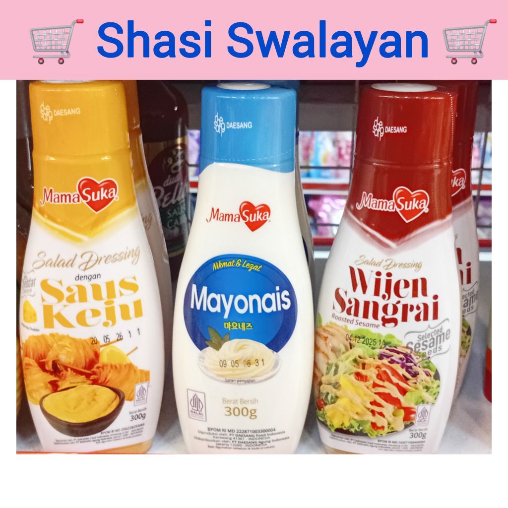 

Mama Suka Mayonaise/ Salad Dressing Saus Keju/ Wijen Sangrai Botol 300 Ml - Mamasuka Mayonnaise