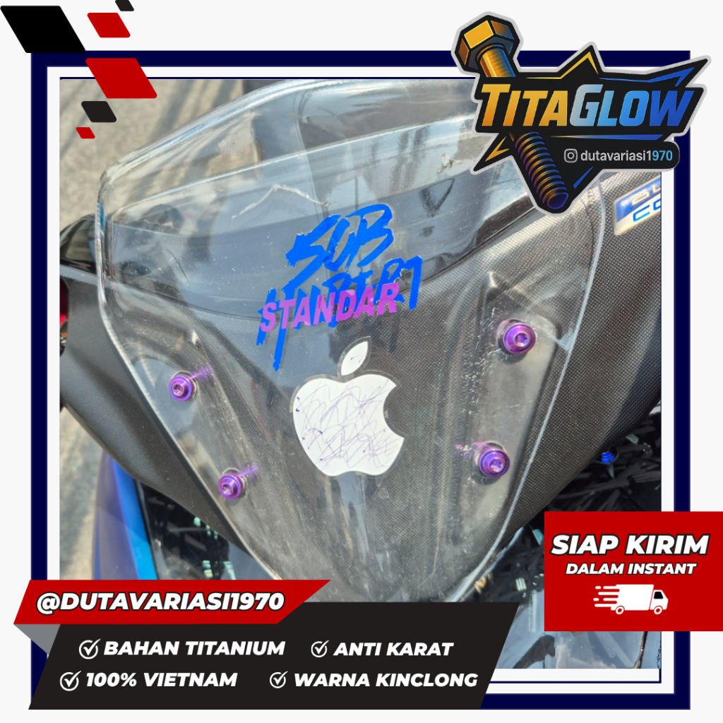 Baut Titanium Visor Aerox Titaglow Vietnam