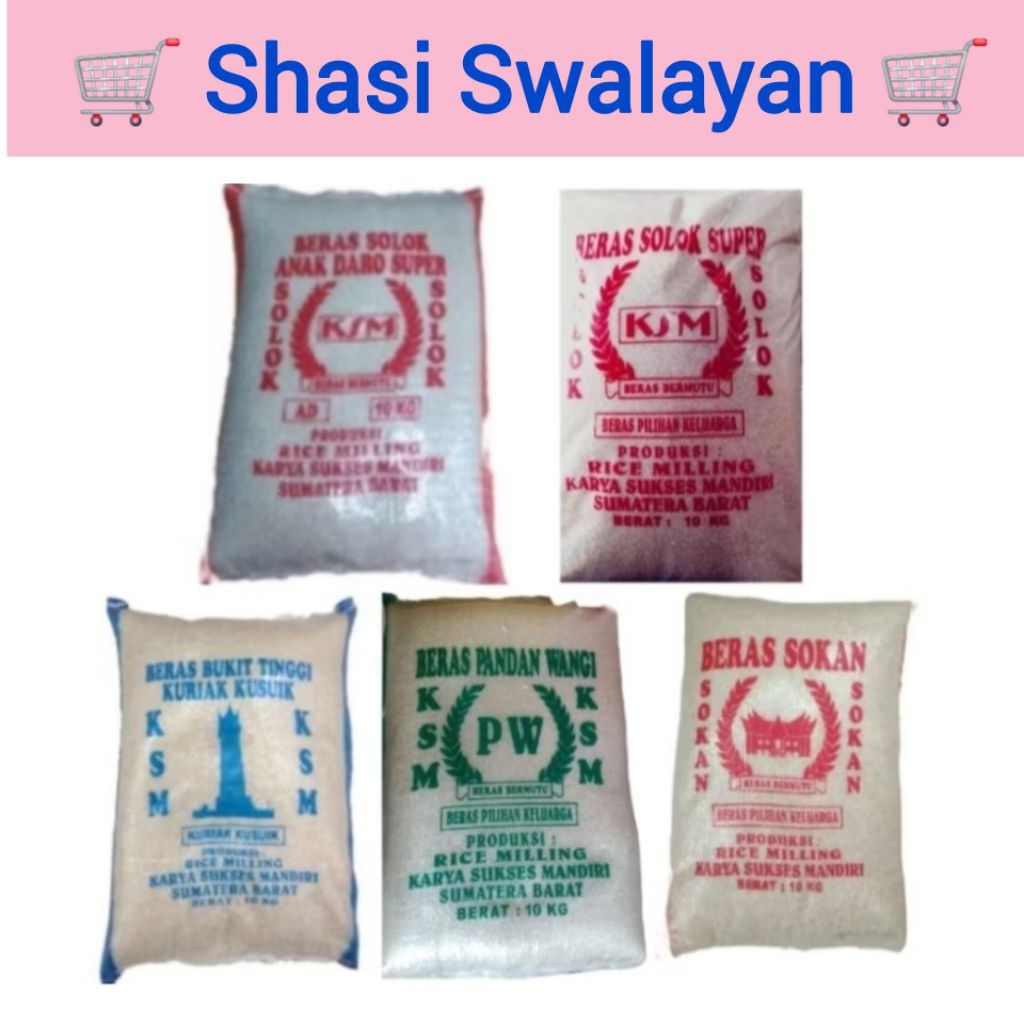 

Beras KSM Anak Daro/ Pandan Wangi/Kuriak Kusuik 10 Kg