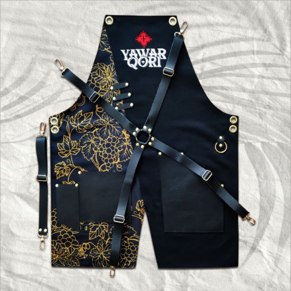 Apron Barista Motif - Apron Barista/chef/barber - Apron Barista custom