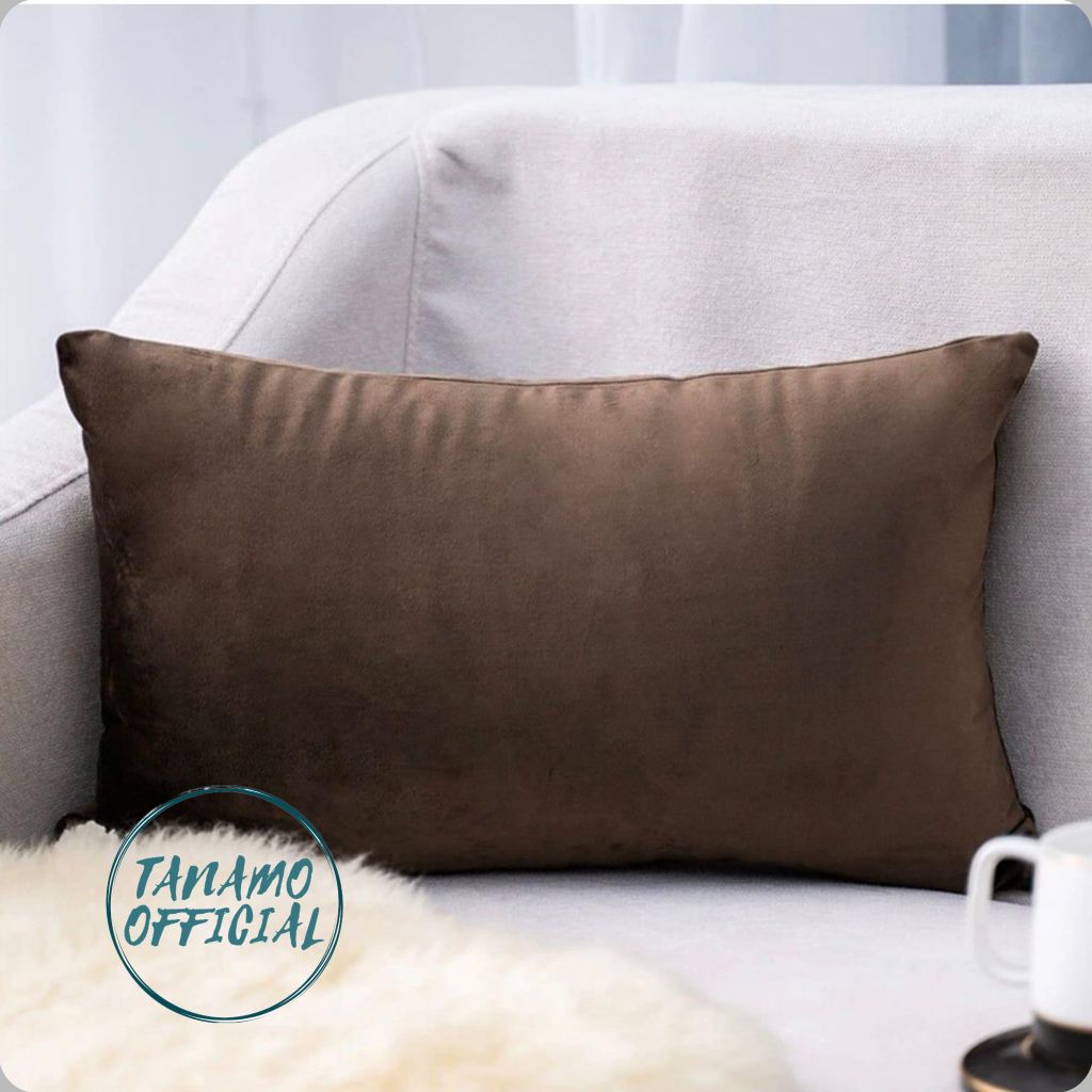 Sarung bantal sofa polos bahan suede premium ukuran 30x50 40x60 50x70 terima pesanan untuk jumlah be