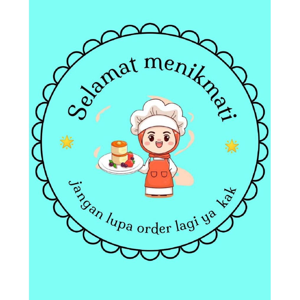 

20 pcs stiker selamat menikmati ( biru) uk 3.5