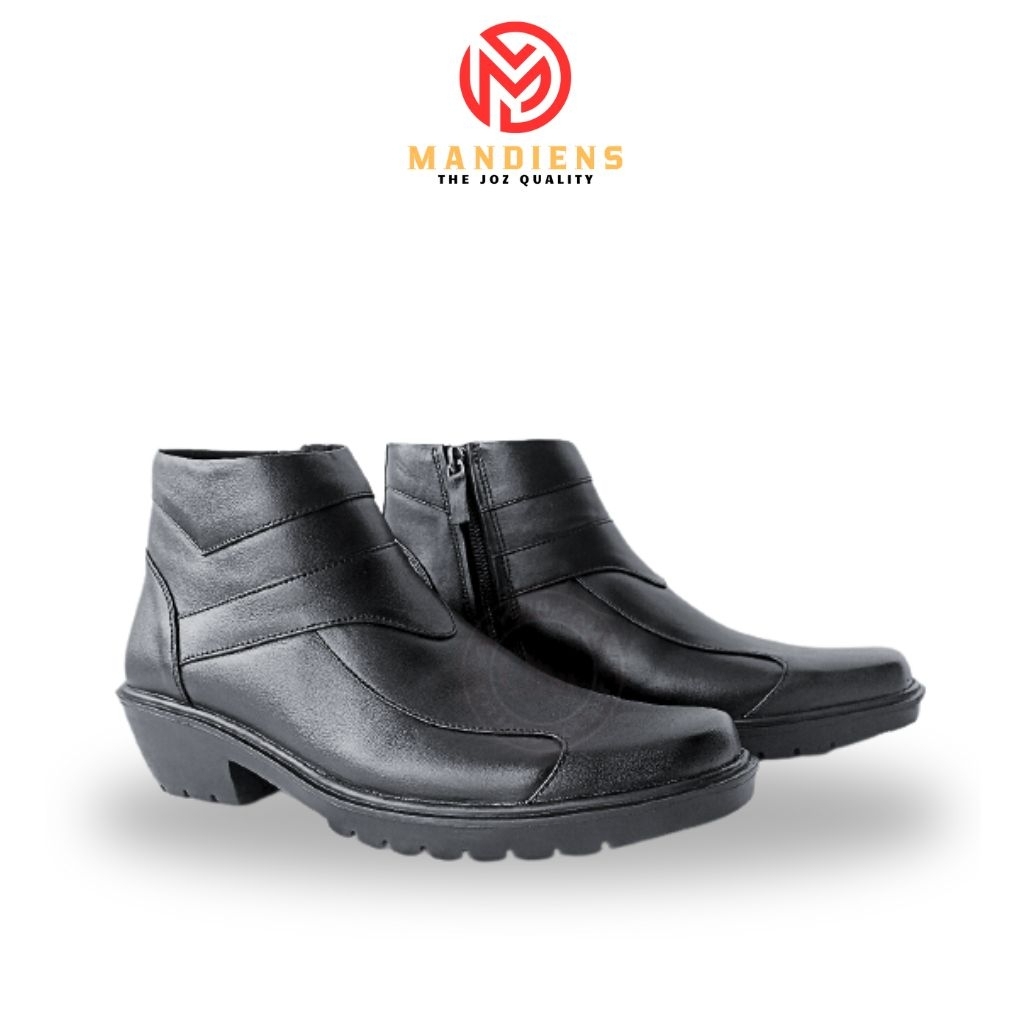 Mandiens Sepatu Boot Pria Kulit Asli Merek Medali K183 - Sepatu Kulit Pdh Tni Polri Jenggel Koboi