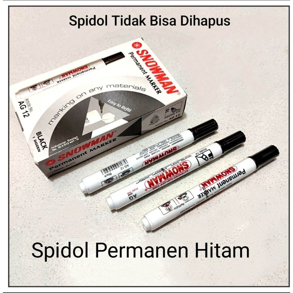 

1 Pcs Spidol Snowman Permanent HITAM