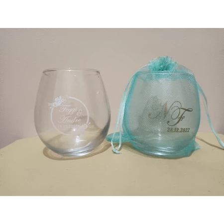 SOUVENIR GELAS KACA TUSCANY CUSTOM NAMA KEMAS TILE / GELAS TELOR