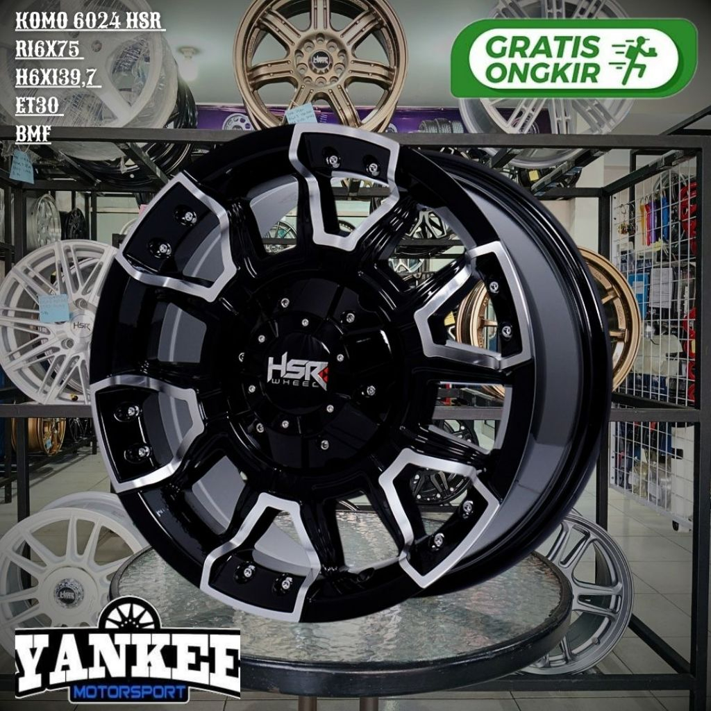 Pelek Mobil HSR Ring 16 untuk TRAIBLAZER,EVEREST,HUMMER H3,HYUNDAI H1 Velg Hsr KOMO 6024 R16