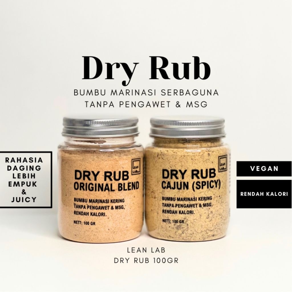 

LEANLAB Bumbu Masak Dry Rub Marinasi Masakan Rendah Kalori Rasa Original/Teriyaki/Cajun