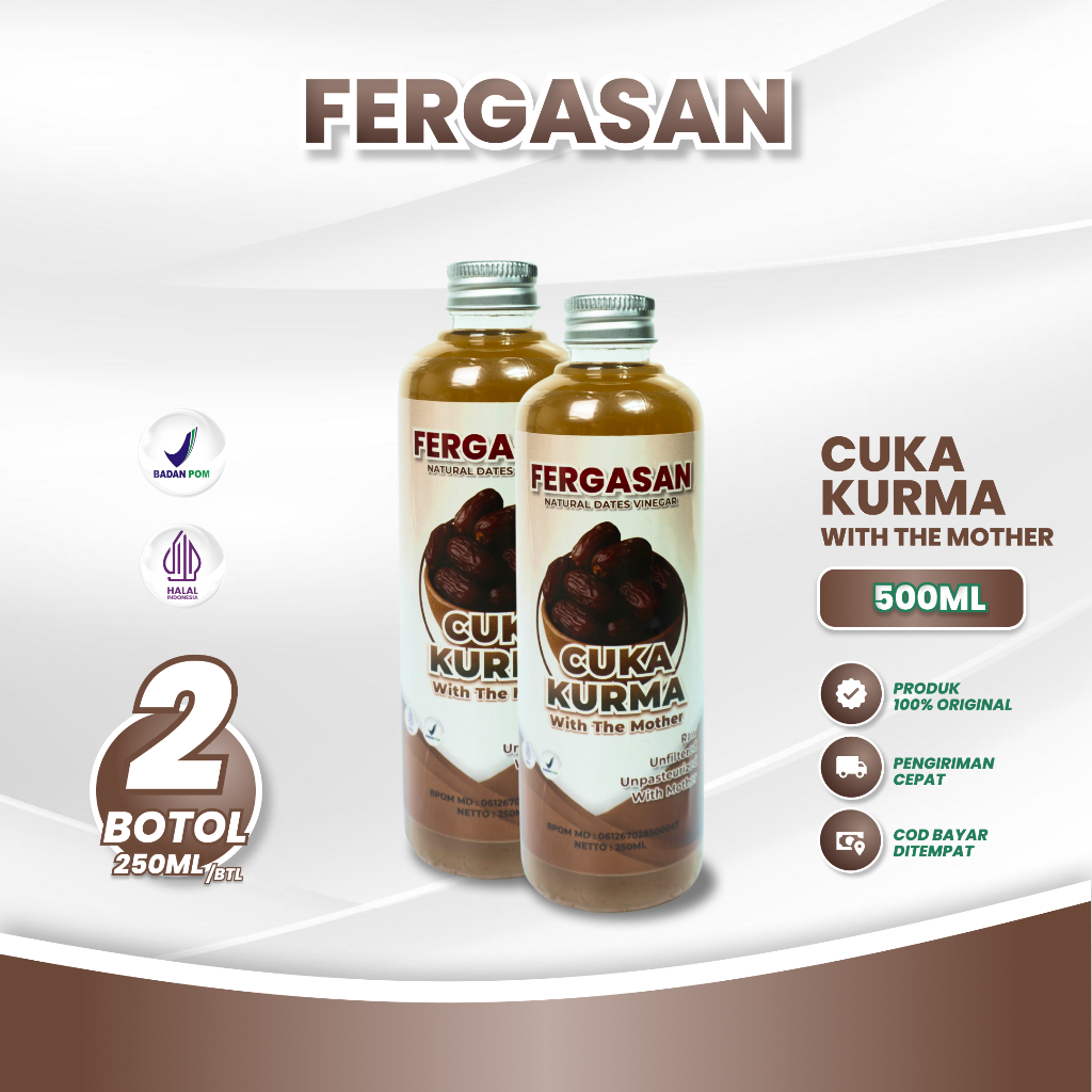 

FERGASAN Cuka Kurma 100% Alami 250 Ml Paket Isi 2 Botol
