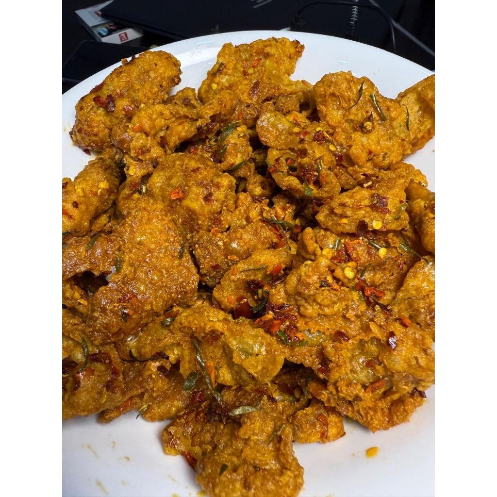 

(KULIT AYAM) Kulit ayam crispy 170gr renyah pedes daun jeruk