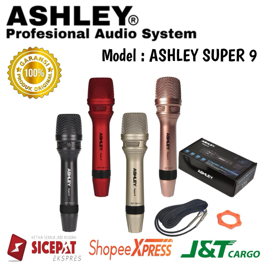 Mic Kabel Ashley Super 9 Original Mic kabel Ashley Garansi resmi